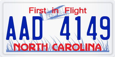 NC license plate AAD4149