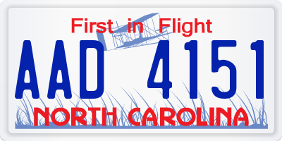 NC license plate AAD4151