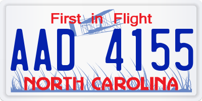 NC license plate AAD4155