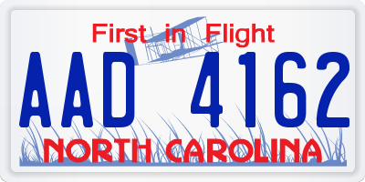 NC license plate AAD4162