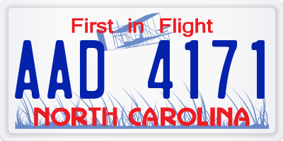 NC license plate AAD4171