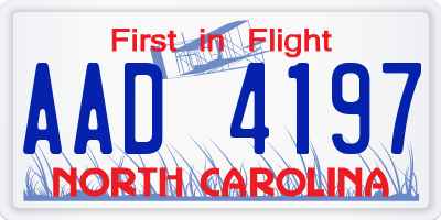 NC license plate AAD4197