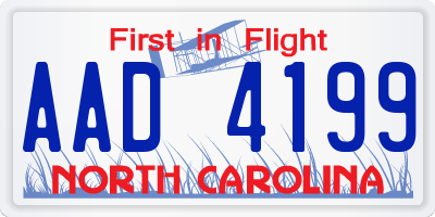 NC license plate AAD4199