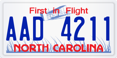 NC license plate AAD4211
