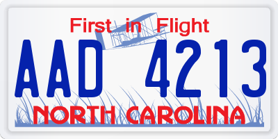 NC license plate AAD4213