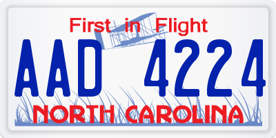 NC license plate AAD4224