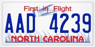 NC license plate AAD4239
