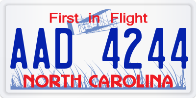 NC license plate AAD4244