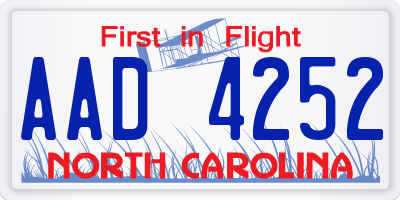 NC license plate AAD4252