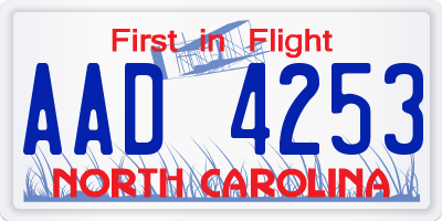 NC license plate AAD4253