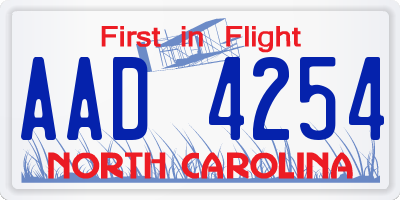 NC license plate AAD4254