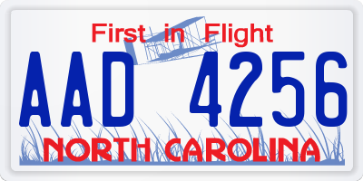 NC license plate AAD4256