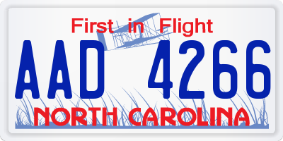 NC license plate AAD4266