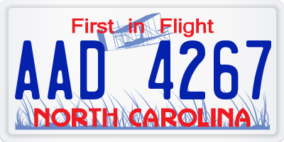 NC license plate AAD4267