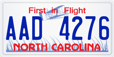 NC license plate AAD4276