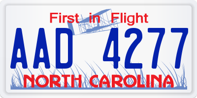 NC license plate AAD4277