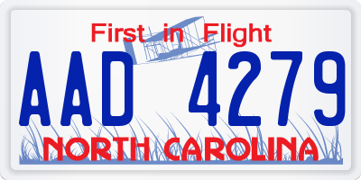 NC license plate AAD4279
