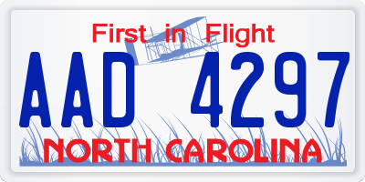 NC license plate AAD4297