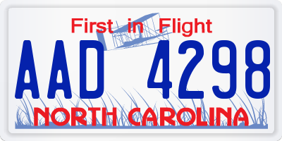 NC license plate AAD4298