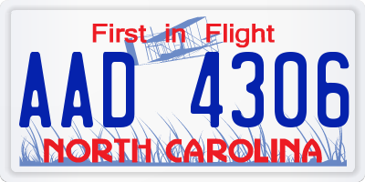 NC license plate AAD4306