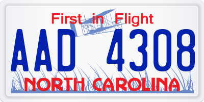 NC license plate AAD4308