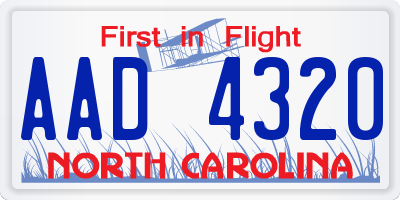 NC license plate AAD4320