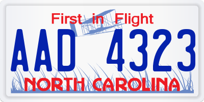 NC license plate AAD4323