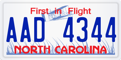 NC license plate AAD4344