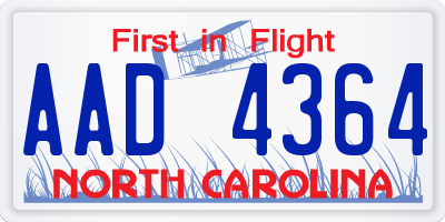 NC license plate AAD4364