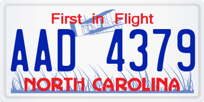 NC license plate AAD4379
