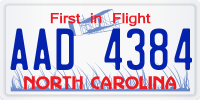 NC license plate AAD4384