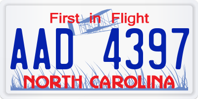 NC license plate AAD4397