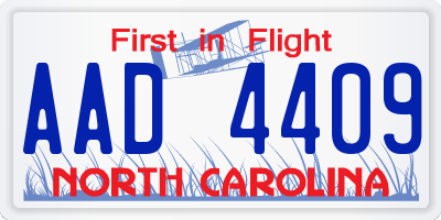 NC license plate AAD4409