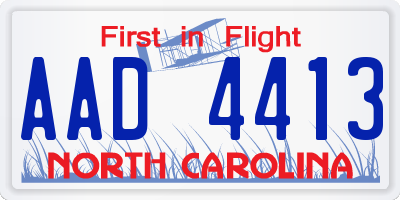 NC license plate AAD4413