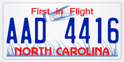 NC license plate AAD4416