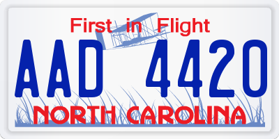 NC license plate AAD4420