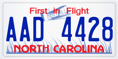 NC license plate AAD4428