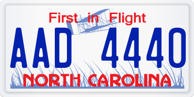 NC license plate AAD4440