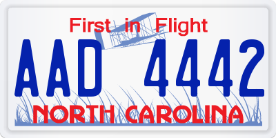 NC license plate AAD4442
