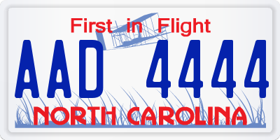 NC license plate AAD4444