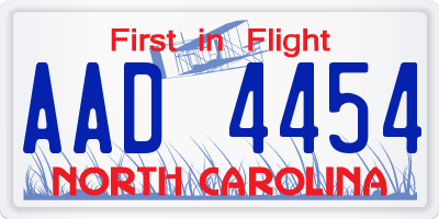 NC license plate AAD4454