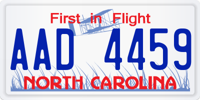 NC license plate AAD4459