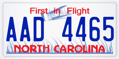 NC license plate AAD4465