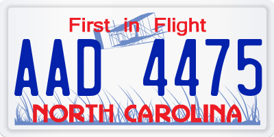 NC license plate AAD4475
