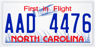 NC license plate AAD4476