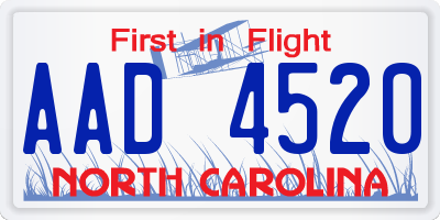 NC license plate AAD4520