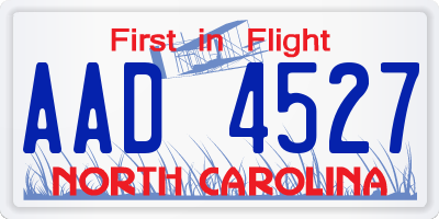 NC license plate AAD4527