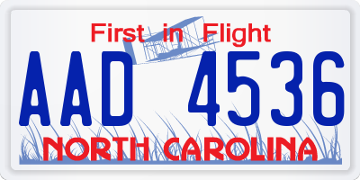 NC license plate AAD4536