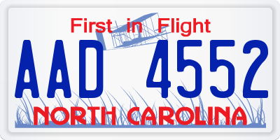 NC license plate AAD4552