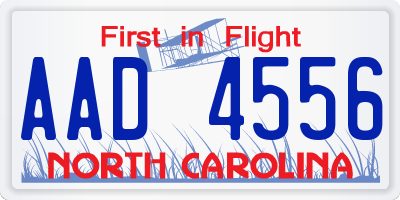 NC license plate AAD4556